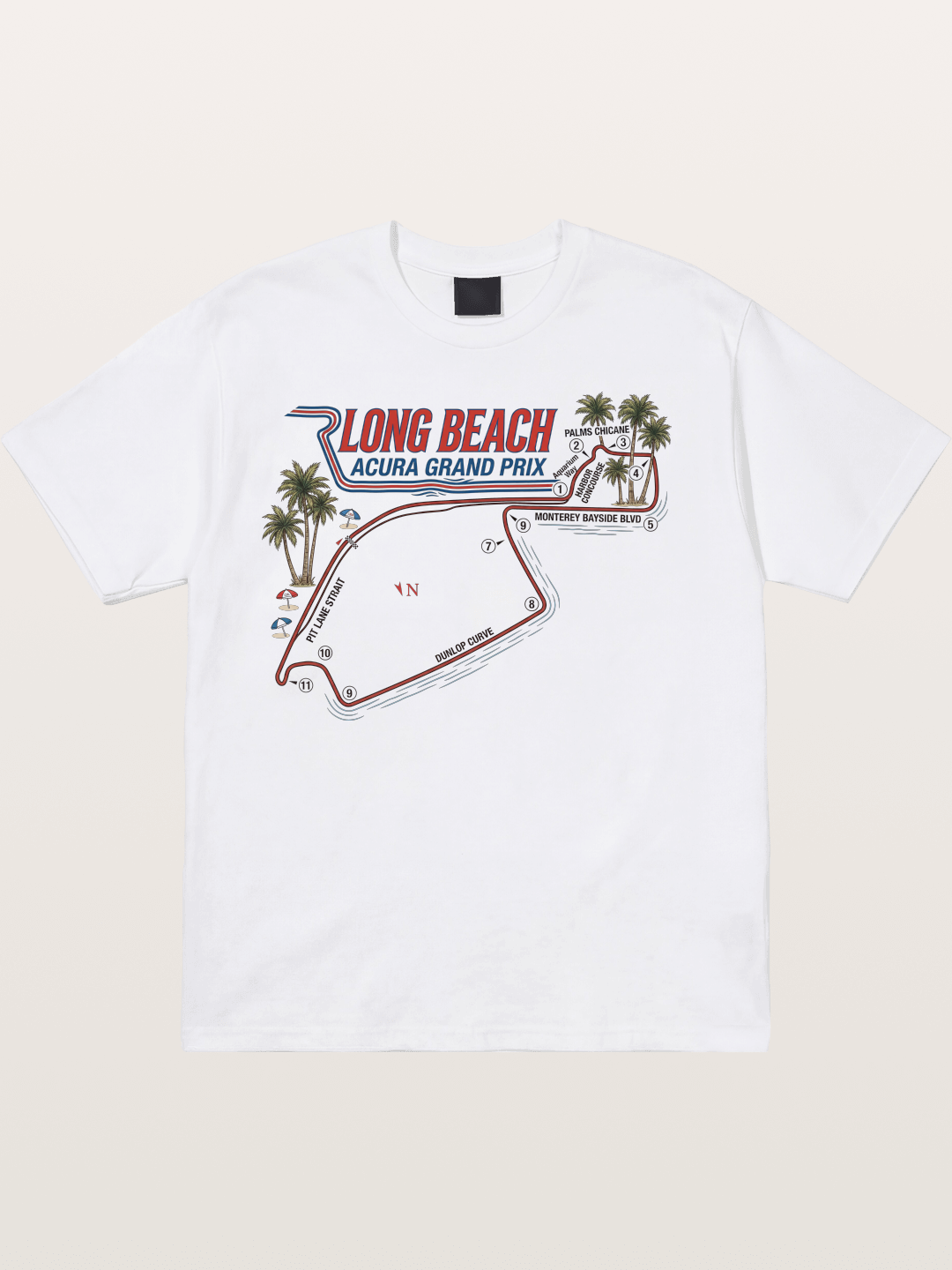 Long Beach Race Track Art Cotton T-shirt