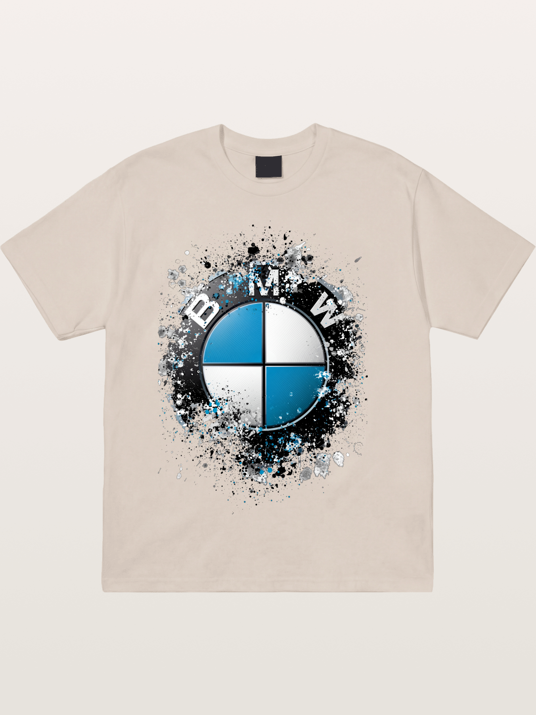 BMW Splash Paint Round Logo Cotton T-shirt