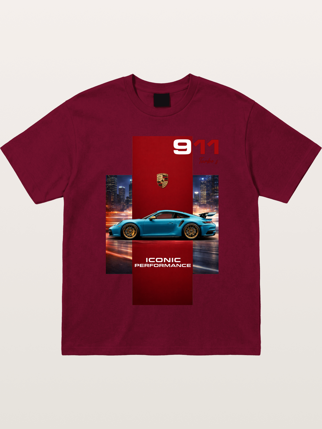 Porsche 911 Turbo S Blue Iconic Gildan T-shirt