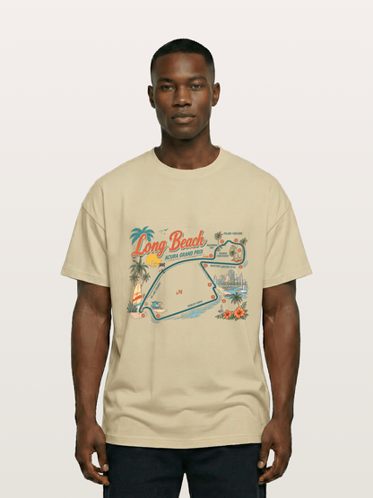 Long Beach Circuit Track Map Graphic Gildan T-shirt