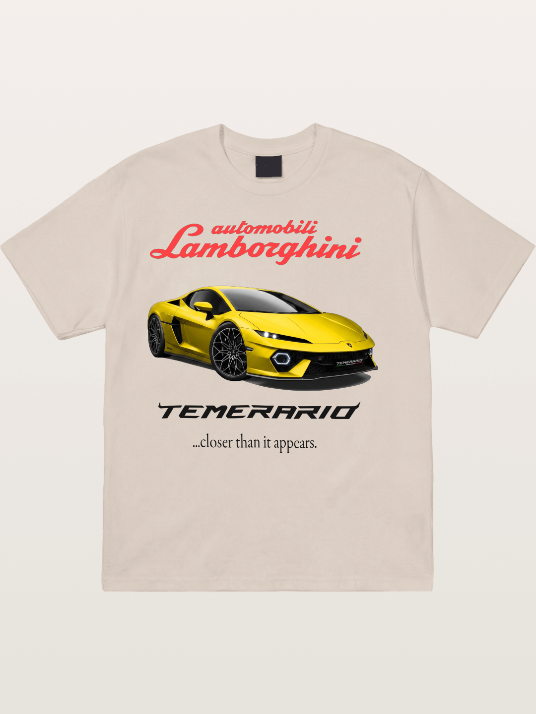Lamborghini Temerario Yellow Sports Car Cotton T-shirt