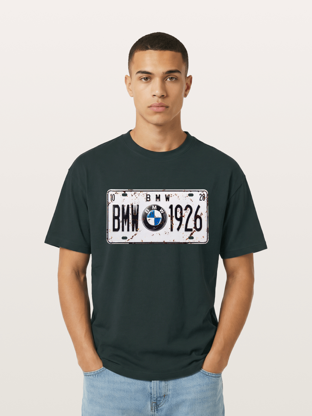 Vintage BMW License Plate Decor Gildan T-shirt