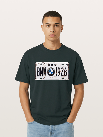 Vintage BMW License Plate Decor Gildan T-shirt