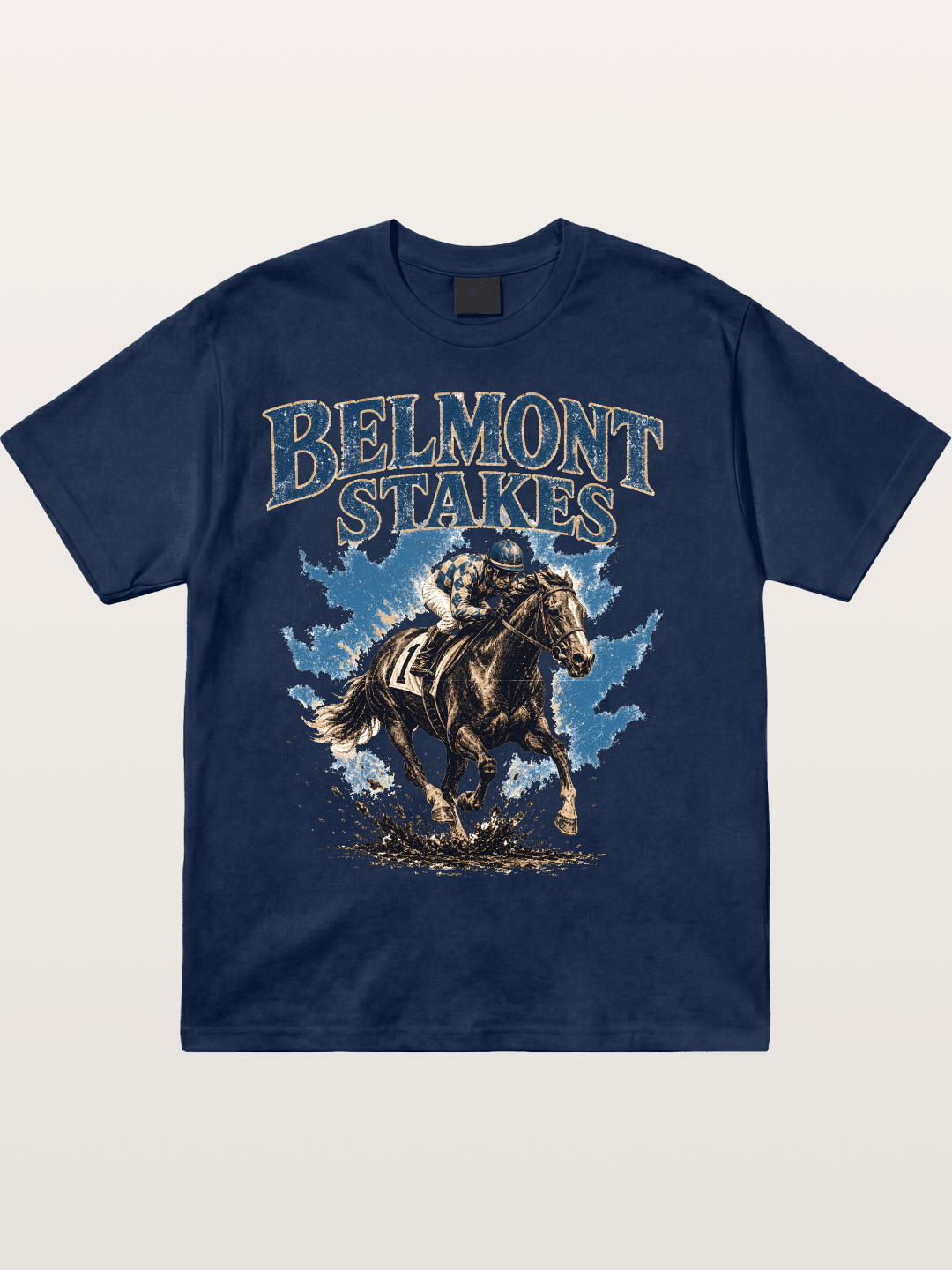 Belmont Stakes Mud Splash Poster Cotton T-shirt.