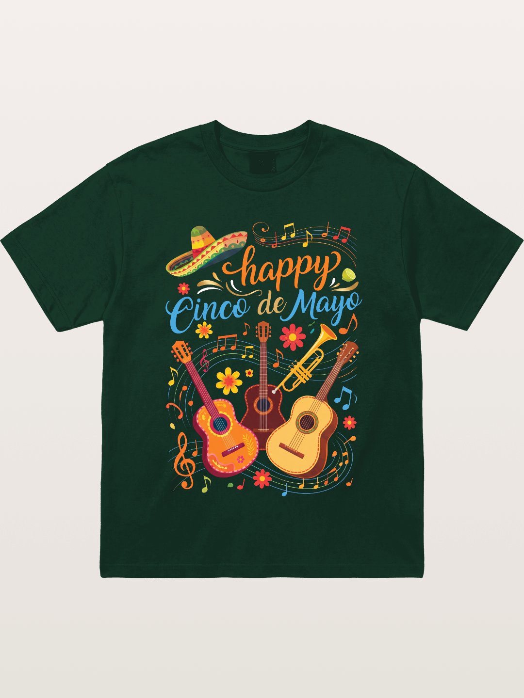 Mexican Guitar Trumpet Notes Gildan T-shirt