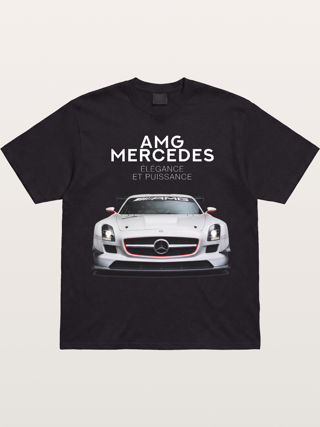 Mercedes AMG SLS White Race Car Gildan T-shirt