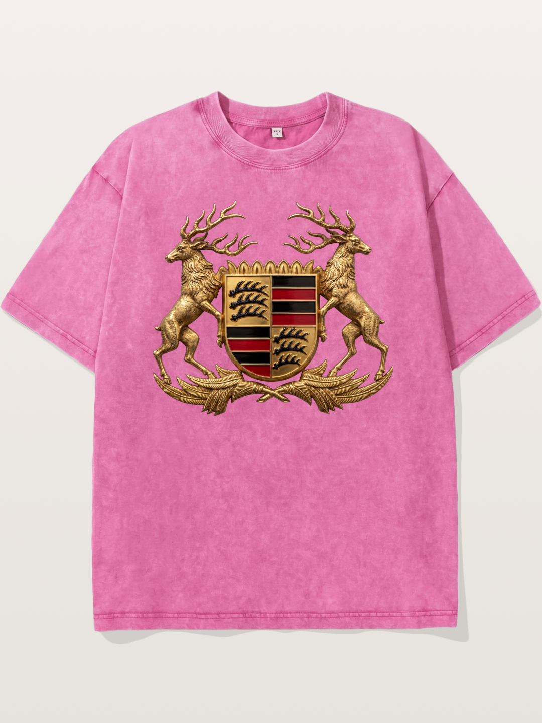 Porsche Crest Deer Artwork Washed T-shirt