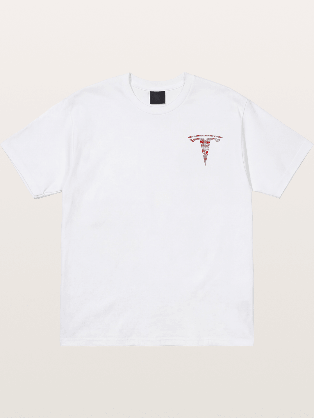 Tesla Word Cloud Heart Print Cotton T-shirt