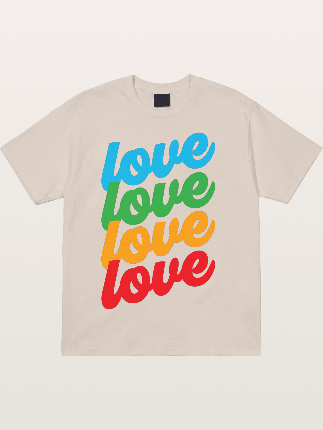 Love Is Love Stacked Rainbow Cotton T-shirt