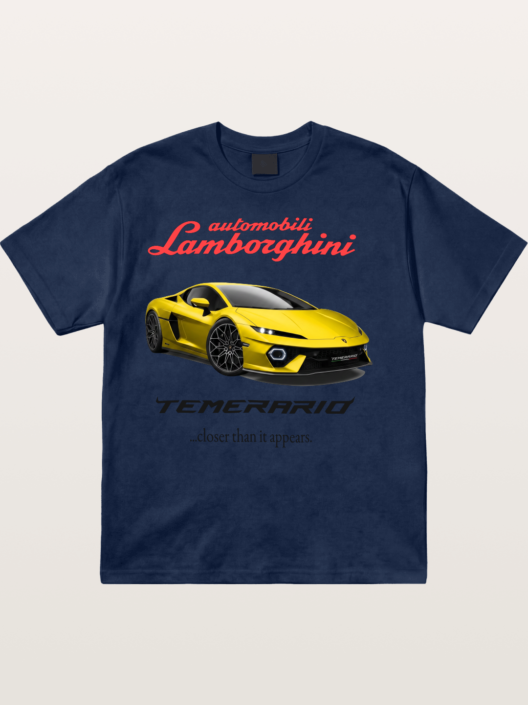 Lamborghini Temerario Yellow Sports Car Cotton T-shirt