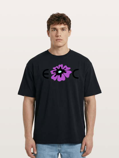Purple EDC Daisy Silhouette Cotton T-shirt