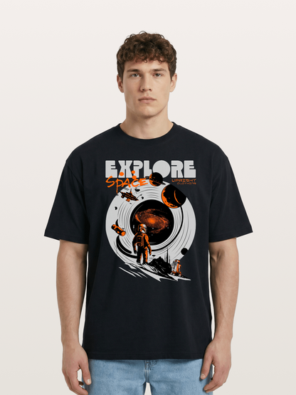 Space Explorer Astronaut Retro Sci-Fi Cotton T-shirt