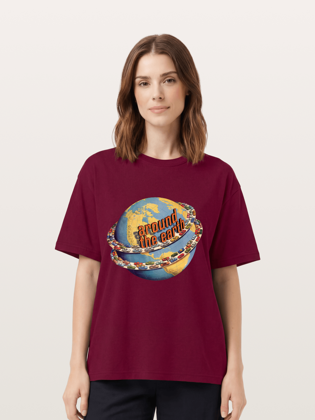Global Cars Earth Illustration Gildan T-shirt