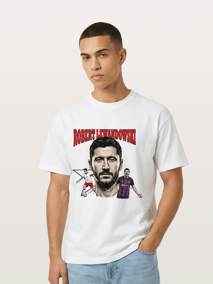 Robert Lewandowski Football Art Gildan T-shirt