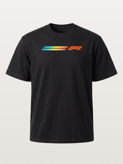 F1 Rainbow Gradient Stripe Banner Gildan T-shirt