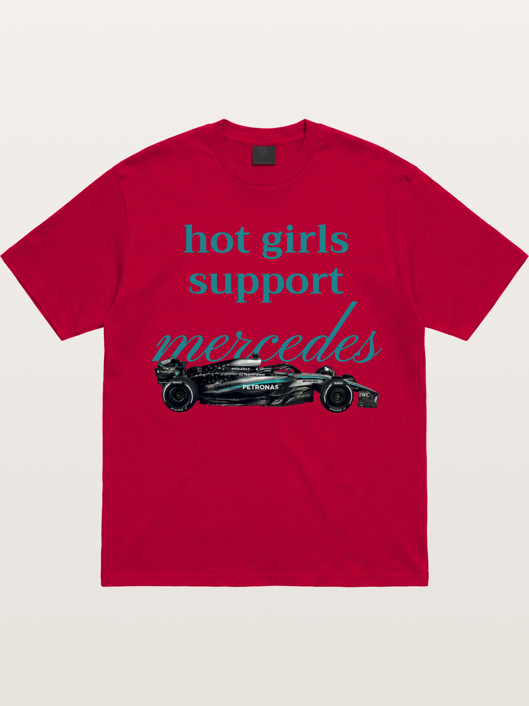 Mercedes F1 Racing Text Print Gildan T-shirt