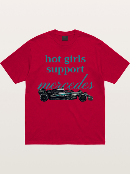 Mercedes F1 Racing Text Print Gildan T-shirt