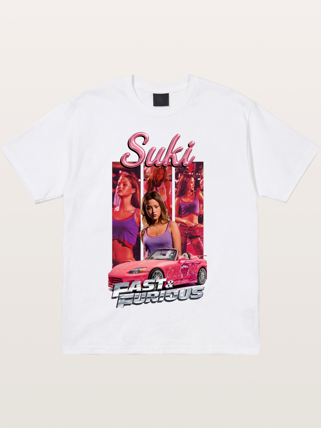 Fast & Furious Pink Crew Cotton T-shirt