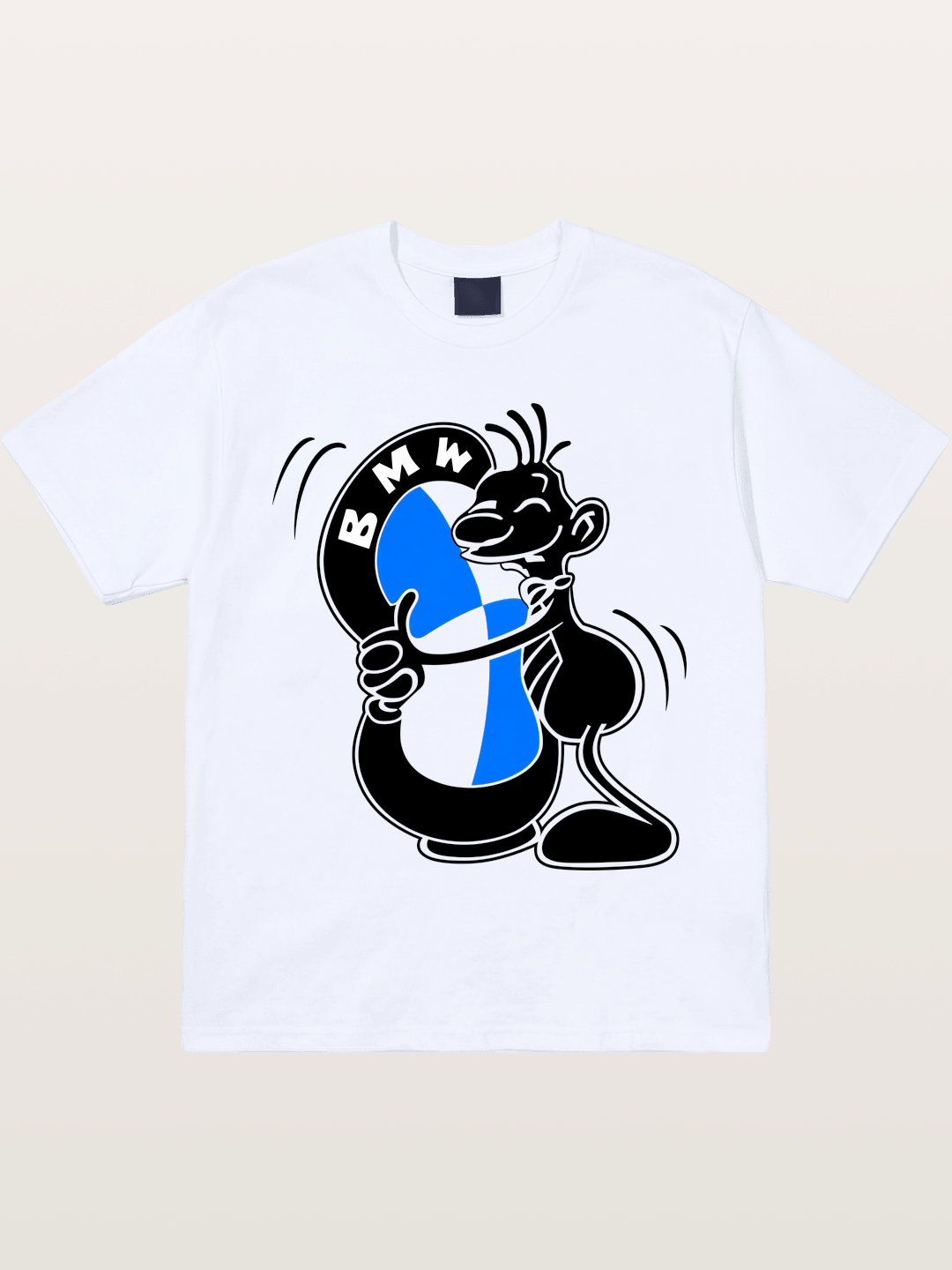 BMW Cartoon Mascot Sticker Gildan T-shirt
