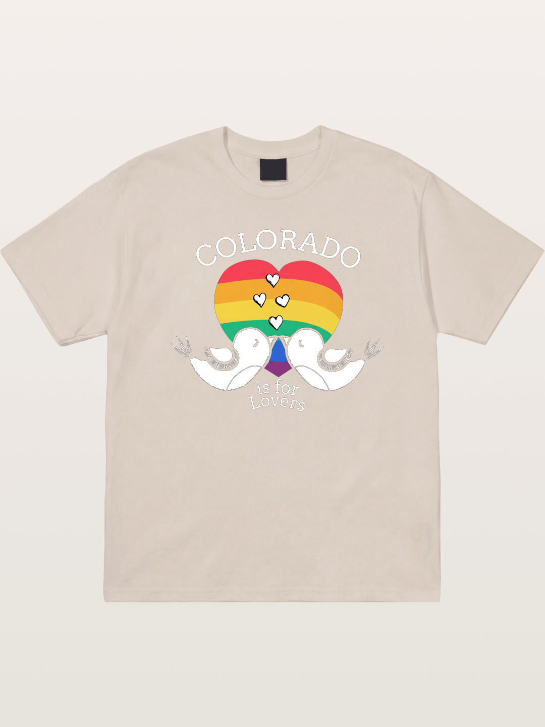 Colorado Trans Pride Heart Design Cotton T-shirt