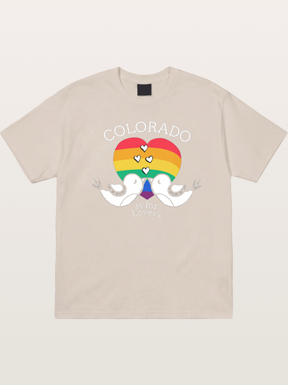Colorado Trans Pride Heart Design Cotton T-shirt