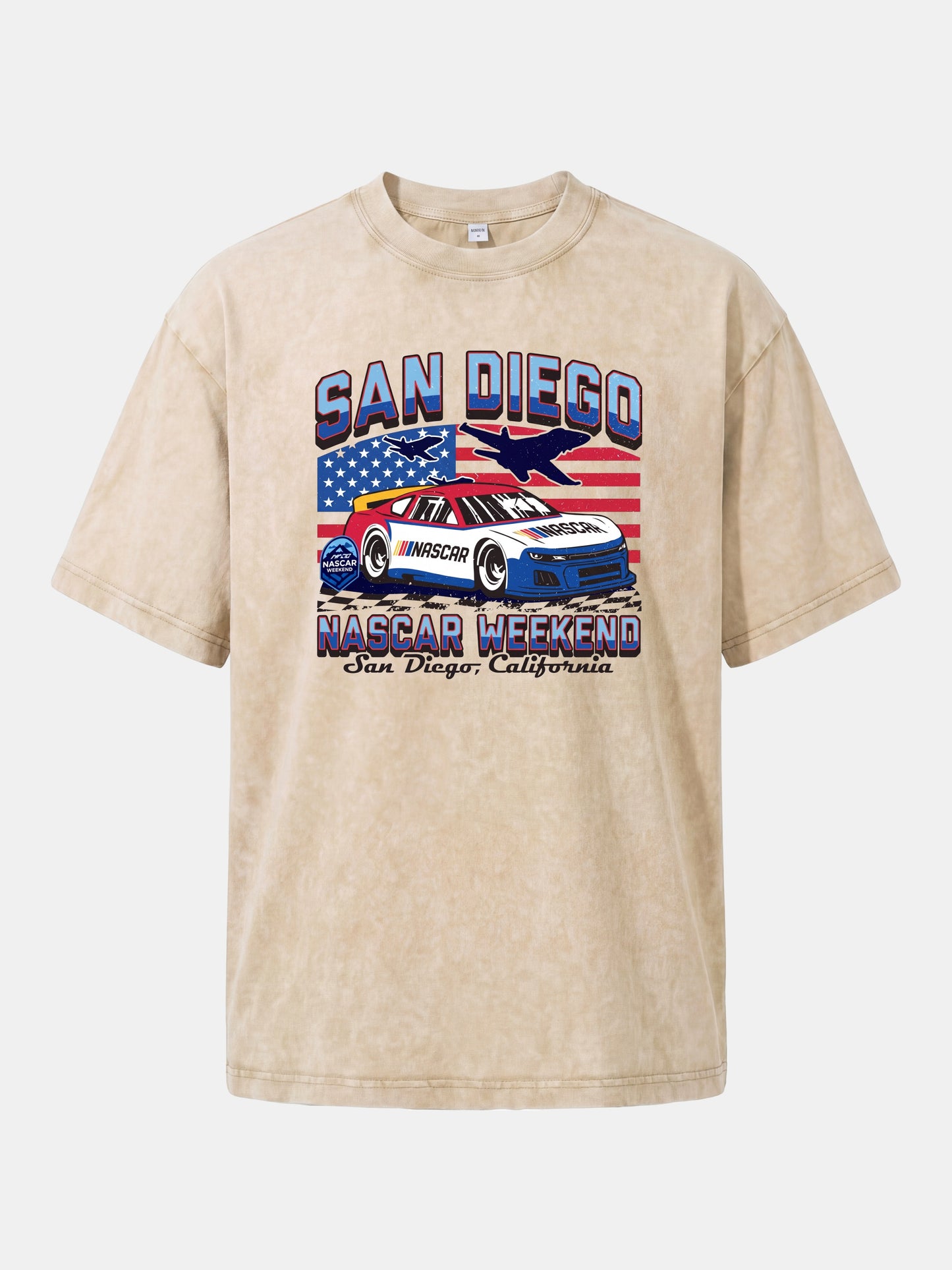 San Diego NASCAR Jet and Race Car Washed T-shirt