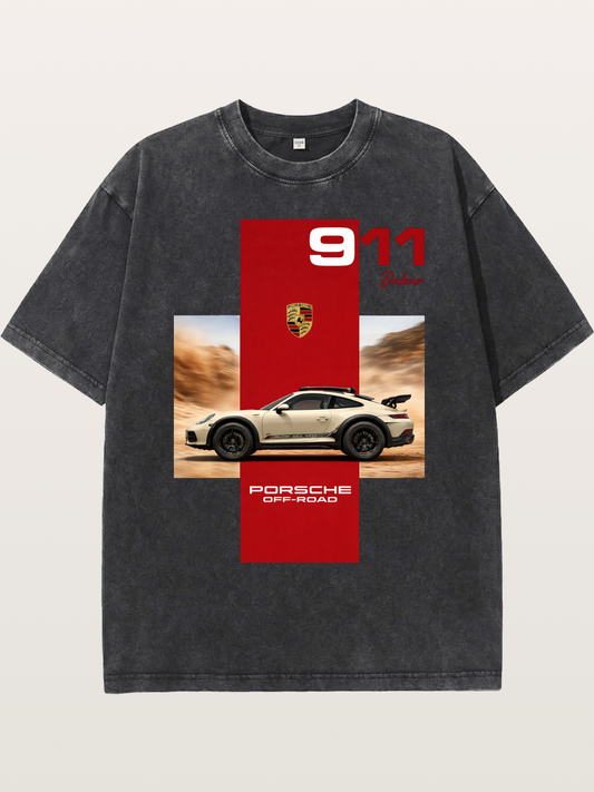 Porsche 911 Offroad Safari Style Washed T-shirt