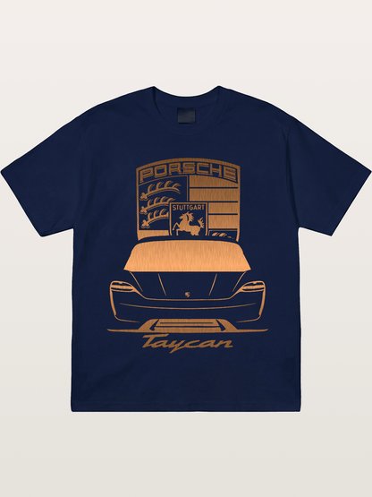 Porsche Taycan Copper Line Art Gildan T-shirt