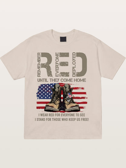 I Wear Red for Those Who Keep Us Free Cotton T-shirt