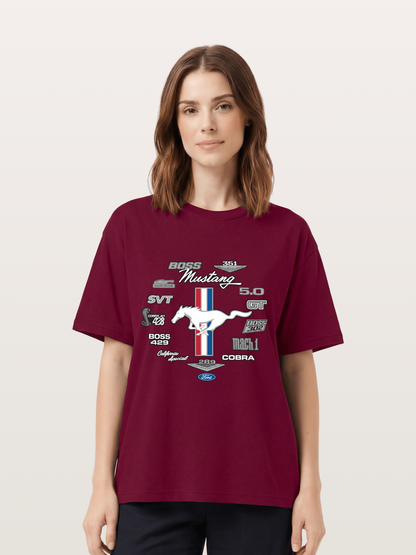 Ford Mustang Generations Badge Collection Gildan T-shirt