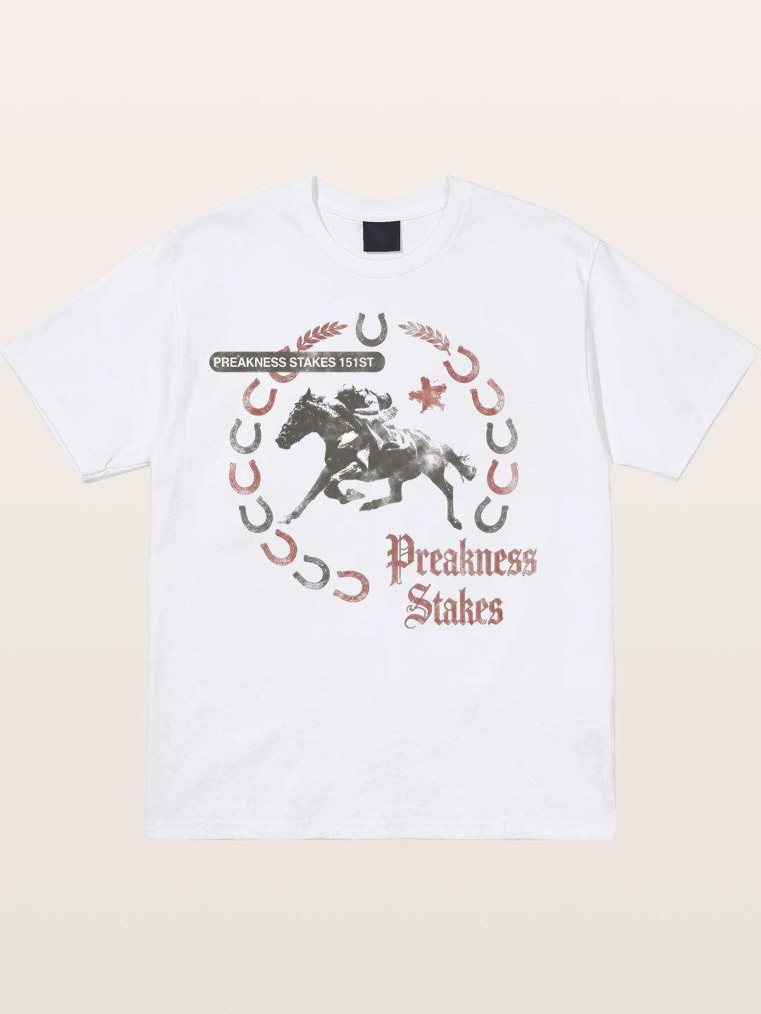 Preakness Stakes Horseshoe Art Cotton T-shirt