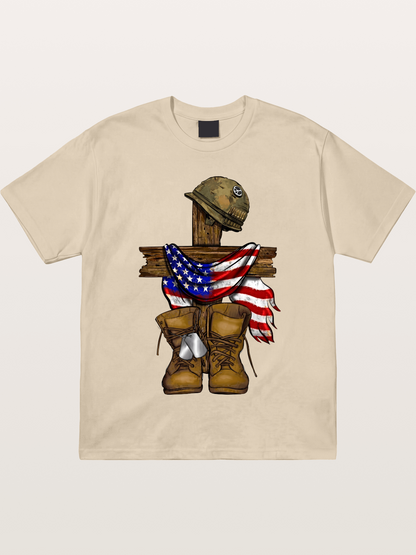 Military Cross Memorial Tribute Design Gildan T-shirt