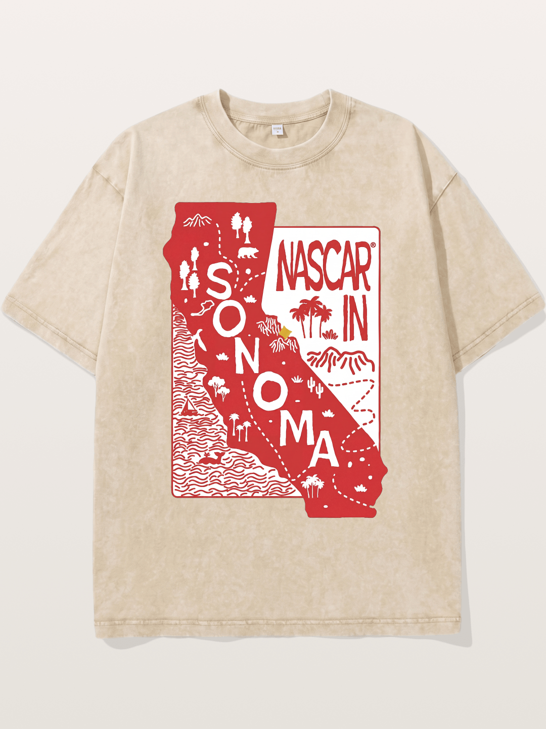 Sonoma Raceway California Outline Washed T-shirt