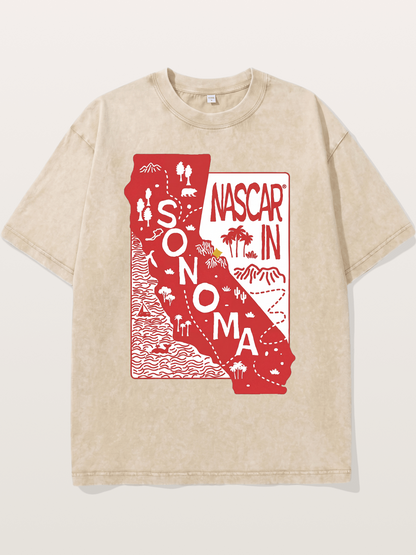Sonoma Raceway California Outline Washed T-shirt