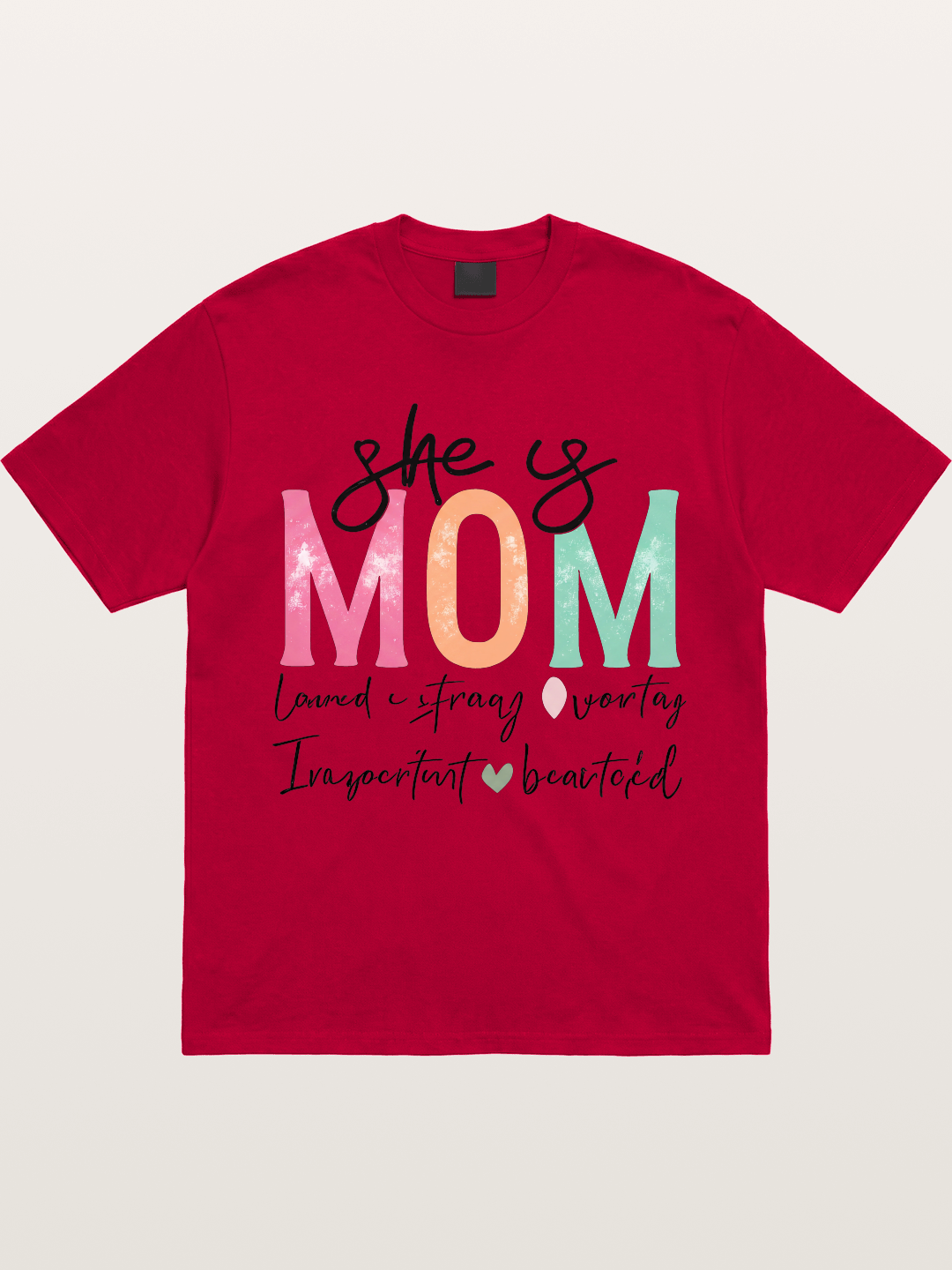She is Mom Boho Pastel Print Gildan T-shirt