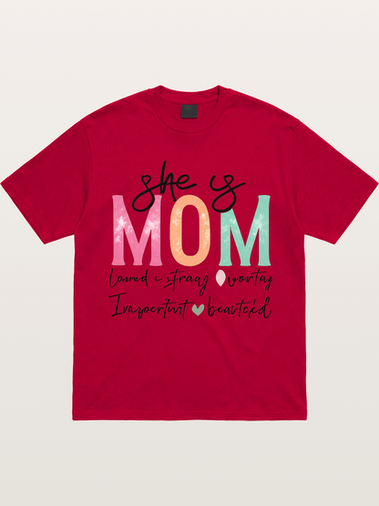 She is Mom Boho Pastel Print Gildan T-shirt