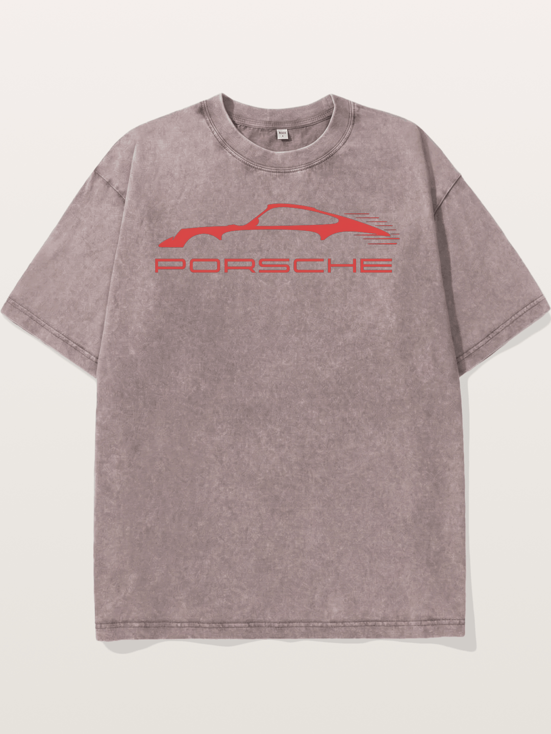 Red Porsche Silhouette Art Washed T-shirt