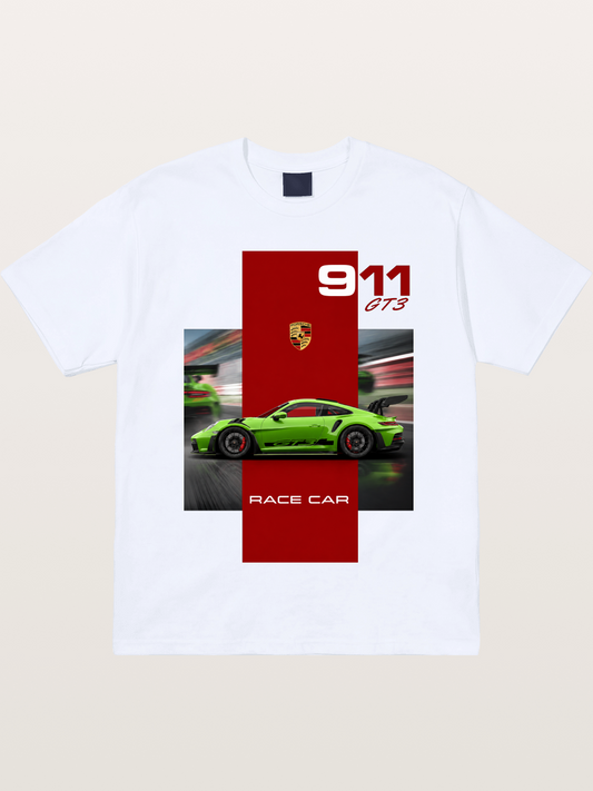 Porsche 911 GT3 Green Race Car Gildan T-shirt