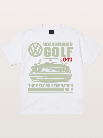 Volkswagen Golf MK2 Outline Cotton T-shirt