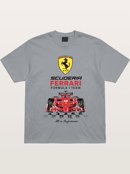Ferrari F1 Team Racing Poster Gildan T-shirt