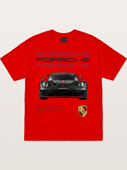 911 Race Car Bold Typography Cotton T-shirt