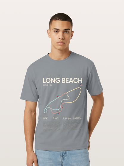 Long Beach GP Circuit Map Gildan T-shirt