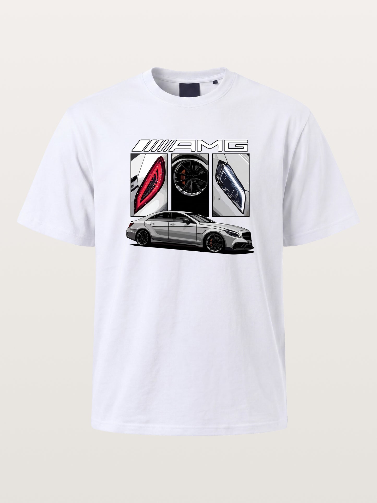 AMG Coupe Split Body Component Collage Cotton T-shirt