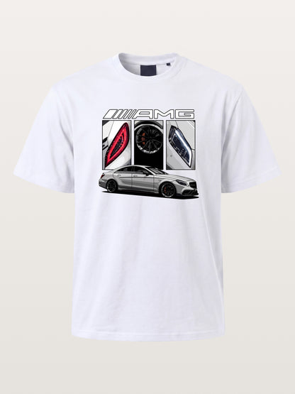 AMG Coupe Split Body Component Collage Cotton T-shirt