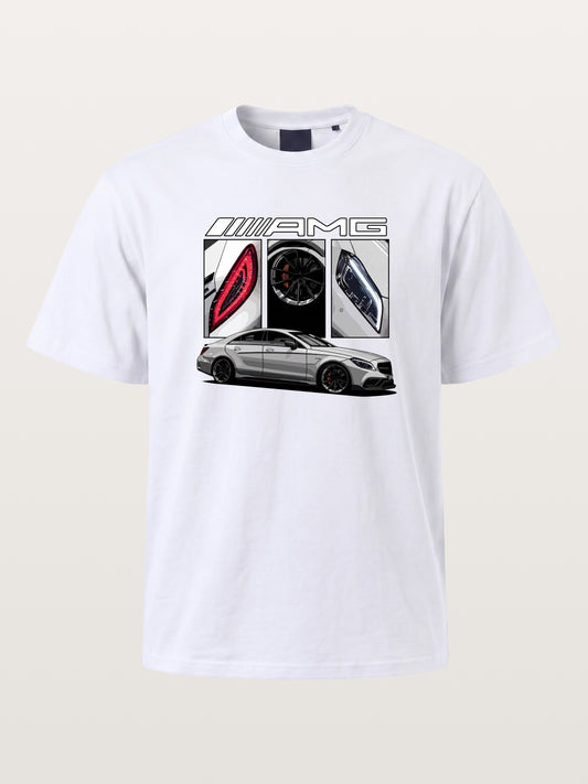 AMG Coupe Split Body Component Collage Cotton T-shirt