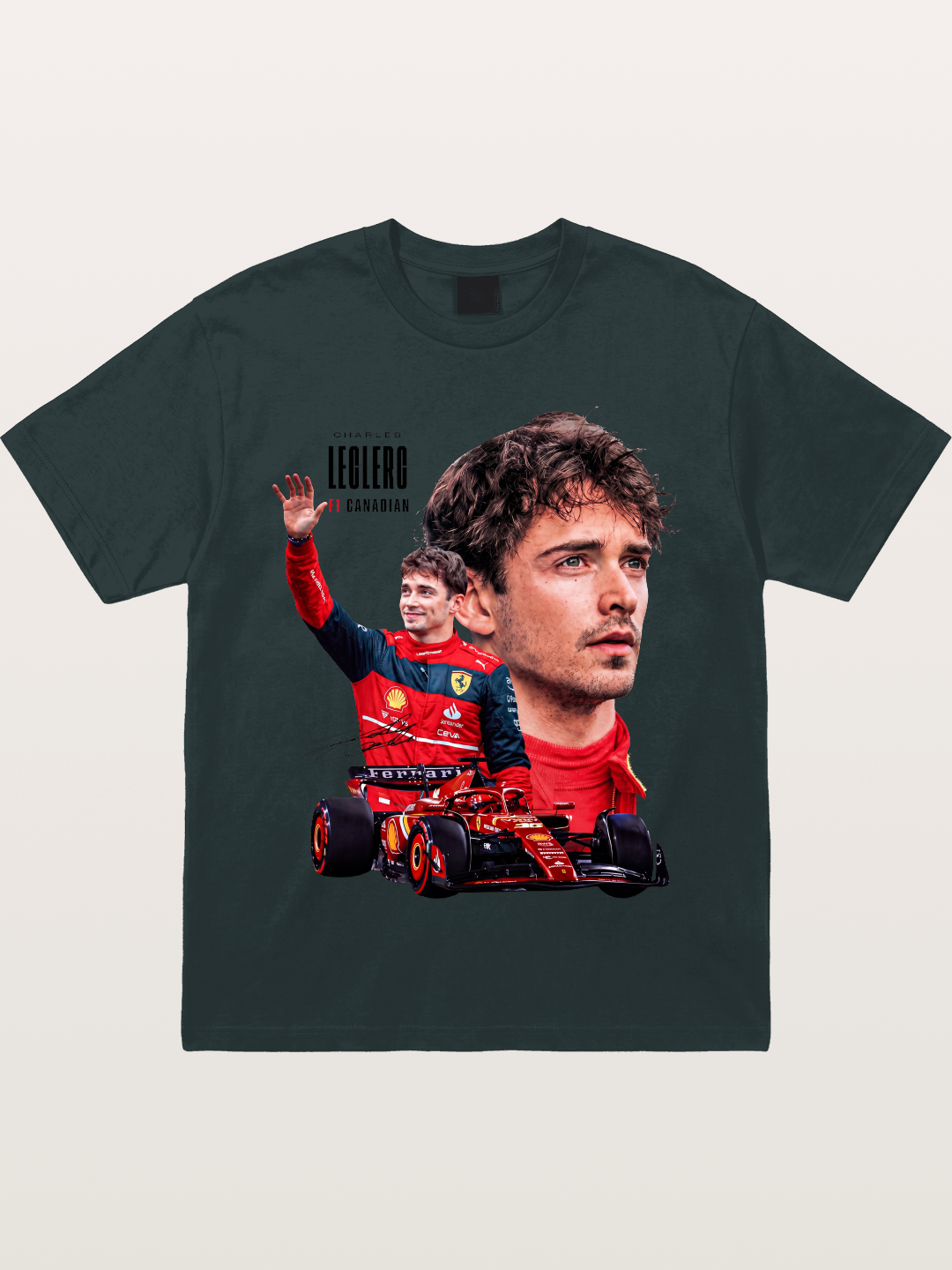 Leclerc Ferrari F1 Collage Art Gildan T-shirt