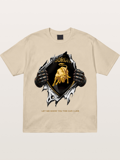 Lamborghini Bull Crest Tear Through Gildan T-shirt