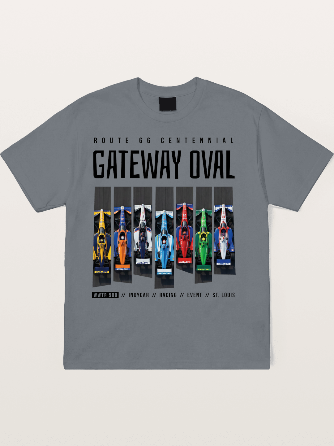 Vertical Grid Gateway Oval Art Cotton T-shirt
