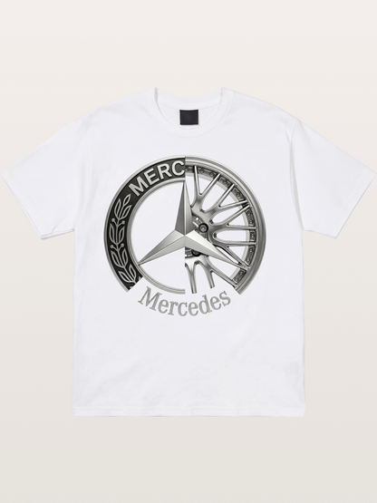 Mercedes Benz Wheel Emblem Art Cotton T-shirt