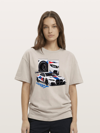 BMW M4 GT Race Car Collage Cotton T-shirt
